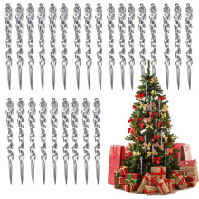 36 PCS Christmas Icicle Ornaments 5.12 inch Clear Acrylic Icicles Ornaments