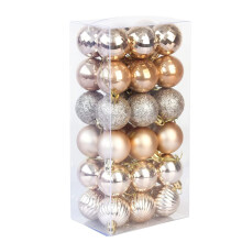 Christmas Ball Ornaments, Shatterproof Christmas Ornaments Tree Ball (Pack Of 36) (4Cm)Rose Gold
