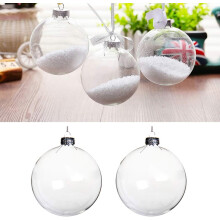 5 pcs-60mm Round Clear Plastic Ball Christmas Tree Baubles Clear Plastic Fillable Ornaments Ball for Christmas