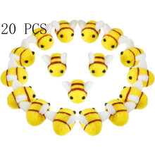 20 Pcs Wool Felt Bee Craft Balls Bee Craft Supplies Bee Day Party Decorations