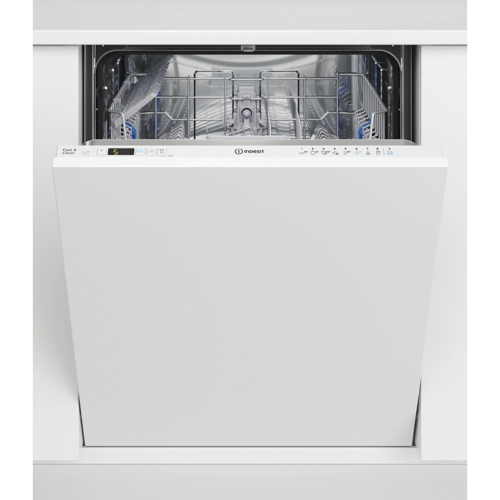 Indesit Fully Integrated Standard Dishwasher - White with Fixed Door Fixing Kit - E Rated