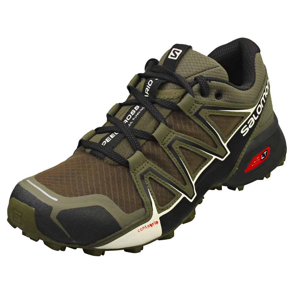 (7.5) Salomon Speedcross Vario 2 Mens Running Trainers in Olive Black