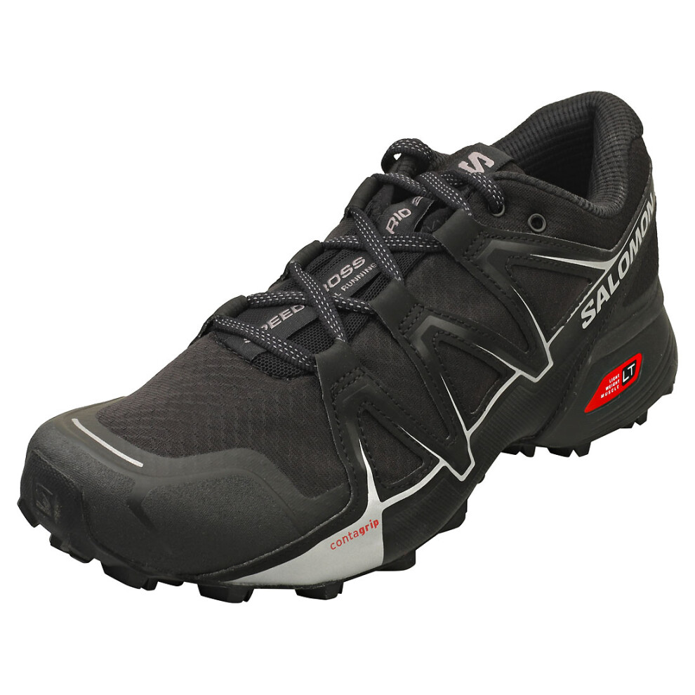 (8) Salomon Speedcross Vario 2 Mens Running Trainers in Black Silver