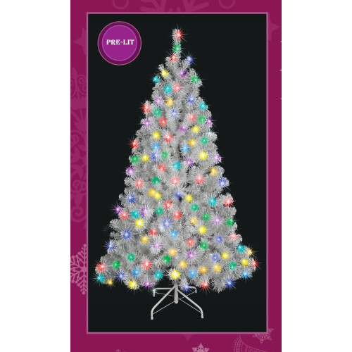 4FT White Christmas Tree Pre-Lit Multicolor LED Lights Alaskan Pine
