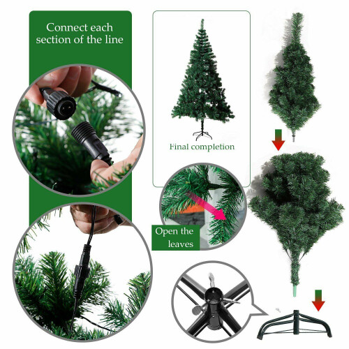 4FT White Christmas Tree Pre-Lit Multicolor LED Lights Alaskan Pine 2