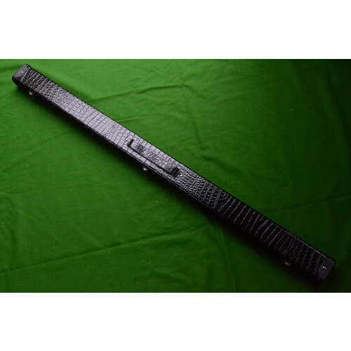 Quality Hand Crafted 3/4 Leather Hard Snooker Cue Case in Black
