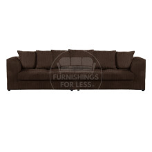 (Chocolate) Luxor Scatter Back Cord 4 Seater Straight Sofa
