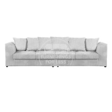 (Silver) Luxor Scatter Back Cord 4 Seater Straight Sofa