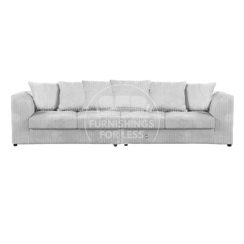 (Silver) Luxor Scatter Back Cord 4 Seater Straight Sofa
