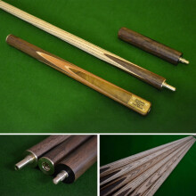 57 Inch Handmade 3/4 Multi-Spliced Rare Burl Snooker Cue + Mini-Butt