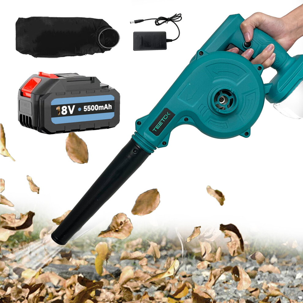 (1x Leaf Blower+1x3.0A Battery+Charger) Cordless Leaf Blower, 2-in-1 Leaf Blower & Vacuum-Makita Compatible