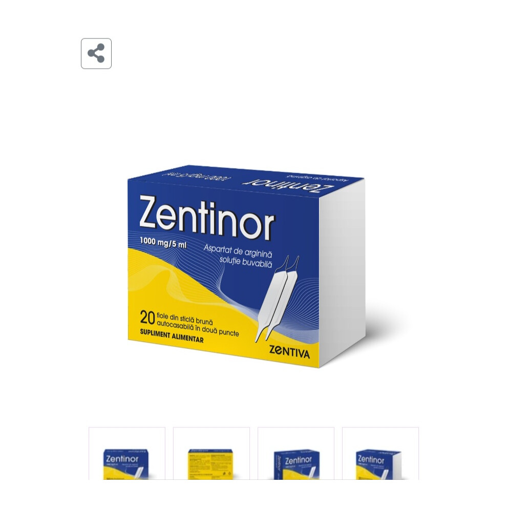 Zentiva Zentinor Arginine Aspartate, 1000 Mg/5 Ml, 20 Oral Ampoules