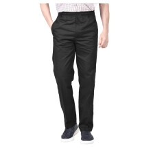 (31" Regular Short Inside Leg, 46" Waist Size) Men's Black Rugby Trousers Elasticated Waist Work Casual Smart Pants All Sizes W32-44