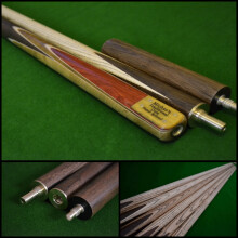 57" Handmade 3/4 Multi-Spliced African Paduak Snooker Cue + Mini-Butt