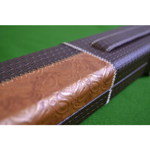 3/4 Retro Style Snooker Cue Case in Light/Dark Brown Mix 2