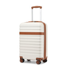 (Cream Brown, 20 inch) Expandable Hard Shell Suitcase With Tsa Lock 20/24/28 Inch