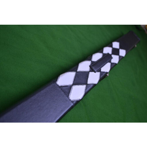 3/4 Patch Style Snooker Cue Case in Black and White 2