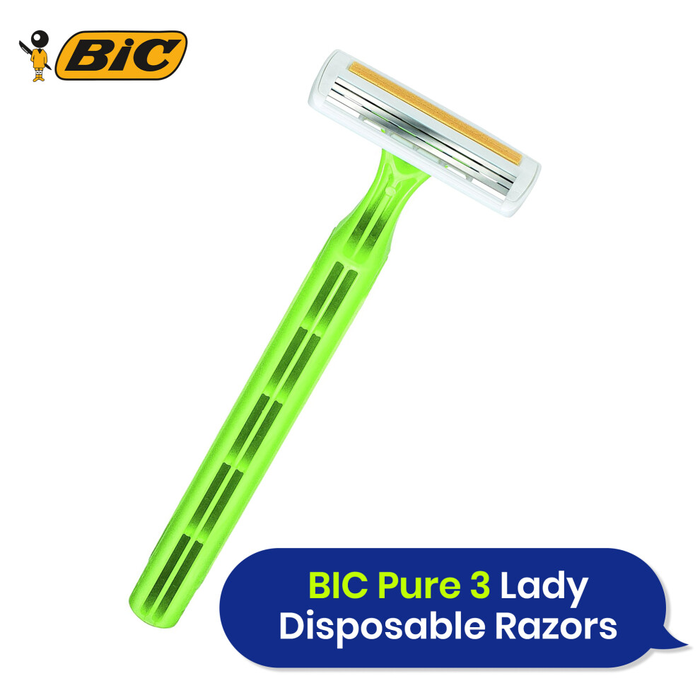 BIC Pure 3 Lady Razors 8 Pack with Aloe Vera Strip for Smooth Shave