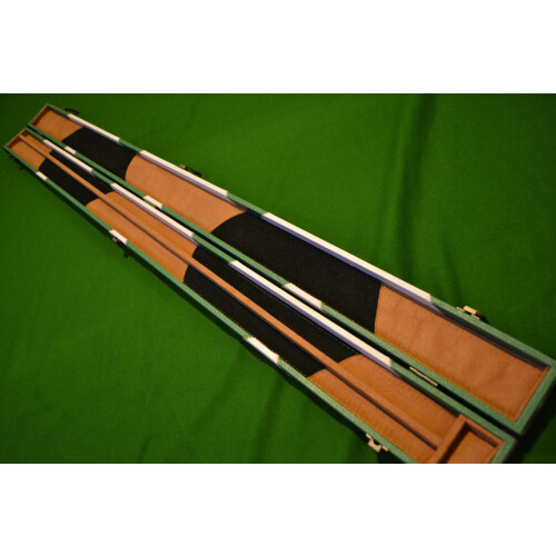 Handmade 3/4 Patch Style Snooker Cue Case in Green and White 2