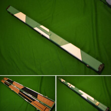 Handmade 3/4 Patch Style Snooker Cue Case in Green and White