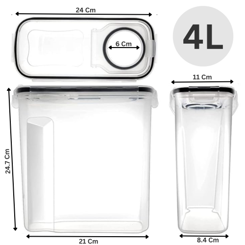 (2 Pack) 4L Cereal Storage Containers Airtight BPA Free 2