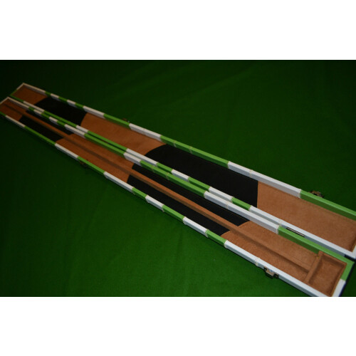 Handmade 3/4 Patchwork Style Snooker Cue Case in Green and White 1