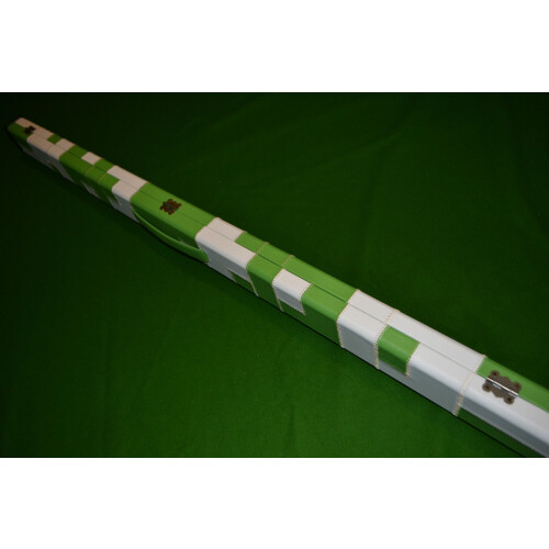 Handmade 3/4 Patchwork Style Snooker Cue Case in Green and White 2