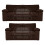 (Chocolate) Delta Fullback Cord 3 + 2 Sofa Suite Set 1