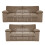 (Coffee) Delta Fullback Cord 3 + 2 Sofa Suite Set 1