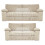 (Cream) Delta Fullback Cord 3 + 2 Sofa Suite Set 1
