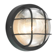 Litecraft Mole Grid Style Outdoor Black Wall Light
