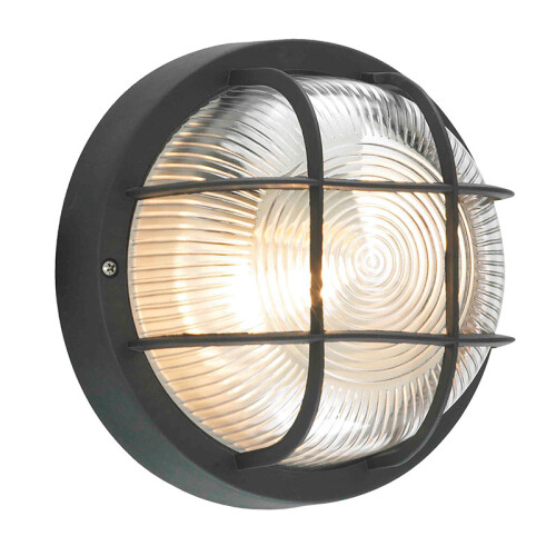 Litecraft Mole Grid Style Outdoor Black Wall Light