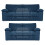 (Marine Blue) Delta Fullback Cord 3 + 2 Sofa Suite Set 1