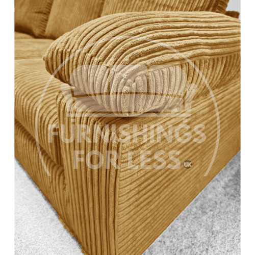 (Mustard) Delta Fullback Cord 3 + 2 Sofa Suite Set 2