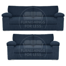 (Navy Blue) Delta Fullback Cord 3 + 2 Sofa Suite Set
