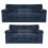 (Navy Blue) Delta Fullback Cord 3 + 2 Sofa Suite Set 1