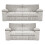 (Silver) Delta Fullback Cord 3 + 2 Sofa Suite Set 1