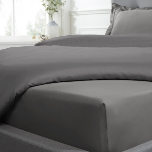 (Single) Anti-Allergy 25cm Fitted Bedsheet- Charcoal
