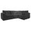 (Black, 4 Seater Right Hand Facing Corner) Delta Fullback Cord Corner Sofa Range 1