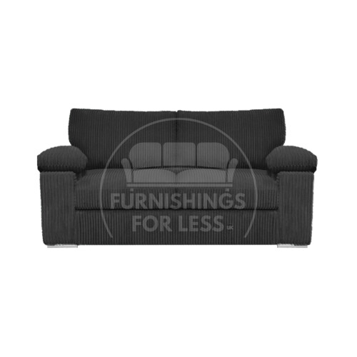 (Black, 2 Seater) Delta Fullback Cord Corner Sofa Range