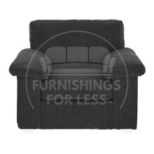 (Black, Armchair) Delta Fullback Cord Corner Sofa Range
