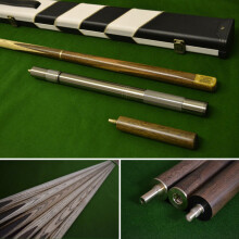57 Inch Handmade 3/4 Snooker Cue With Ash Shaft + Case + Extensions