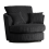 (Black, Swivel Chair) Delta Fullback Cord Corner Sofa Range 1