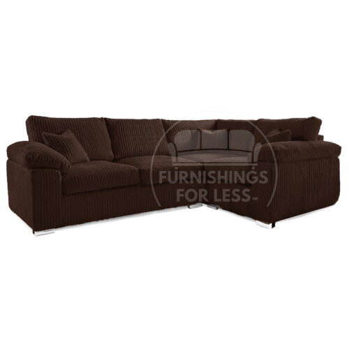 (Chocolate, 4 Seater Right Hand Facing Corner) Delta Fullback Cord Corner Sofa Range