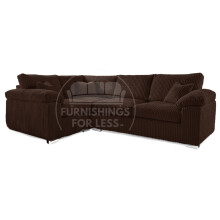 (Chocolate, 4 Seater Left Hand Facing Corner) Delta Fullback Cord Corner Sofa Range