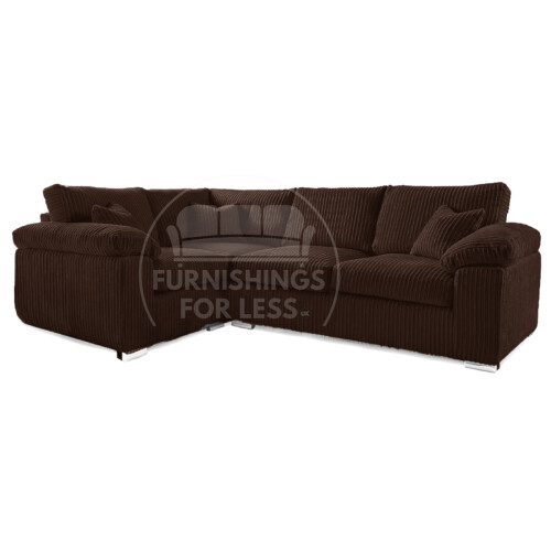 (Chocolate, 4 Seater Left Hand Facing Corner) Delta Fullback Cord Corner Sofa Range