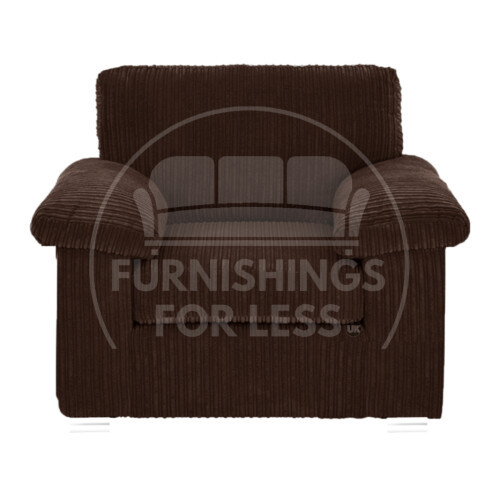 (Chocolate, Armchair) Delta Fullback Cord Corner Sofa Range