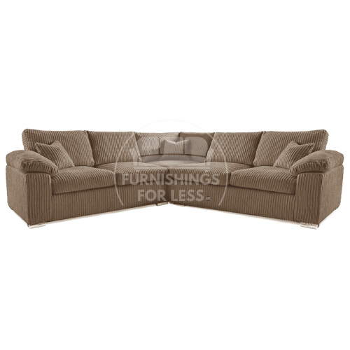 (Coffee, 5 Seater Symmetrical Corner) Delta Fullback Cord Corner Sofa Range