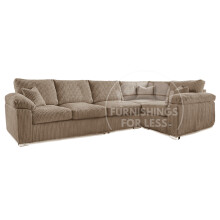 (Coffee, 5 Seater Right Hand Facing Corner) Delta Fullback Cord Corner Sofa Range