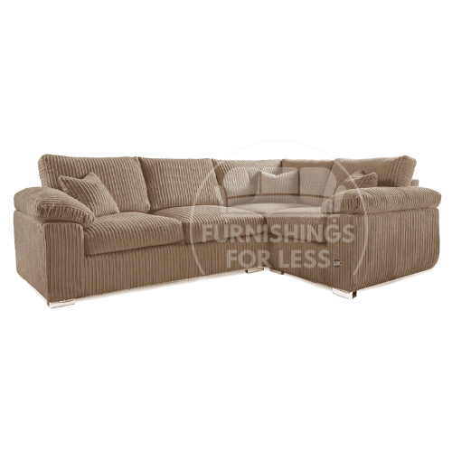 (Coffee, 4 Seater Right Hand Facing Corner) Delta Fullback Cord Corner Sofa Range